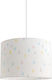 Veis Drops Single Bulb Kids Lighting Pendant of Fabric 60W with Drive Size E27 In White Colour 35x24cm