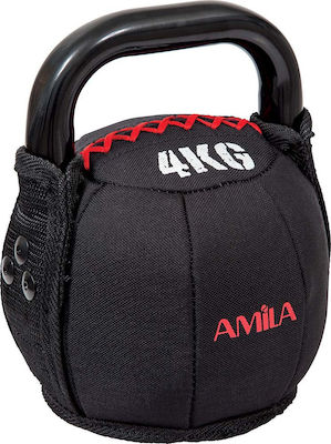 Amila Cordura Kettlebell aus PVC 4kg Schwarz