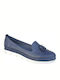 Safe Step Leather Women's Moccasins in Blue Color