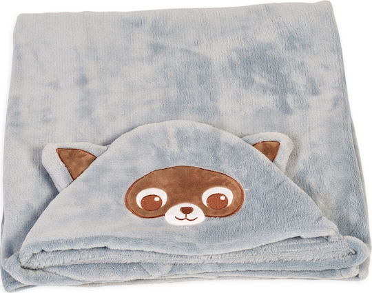 Cangaroo Κουβέρτα Κούνιας Amigo Fleece Γκρι 90x130εκ.