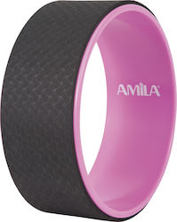 Amila Τροχός Yoga Μαύρος με Διάμετρο 33cm
