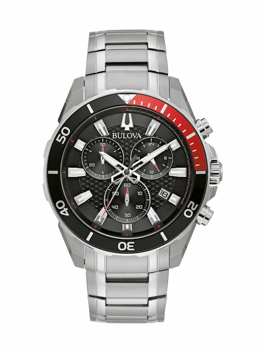 Bulova Sport Men's Watch 44mm Chronograph Battery with Silver Metal Bracelet
