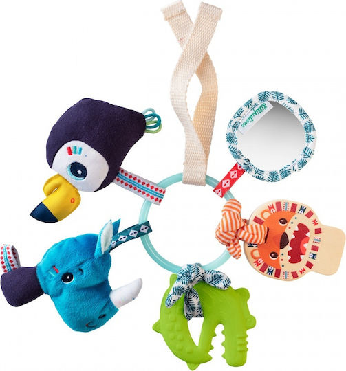 Lilliputiens Pendant Toy for Car with Teether and Mirror Bunch of Sensory Keys Jungle