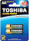 Toshiba 2 Pack Alkaline Batteries AA Alpha Power 1.5V