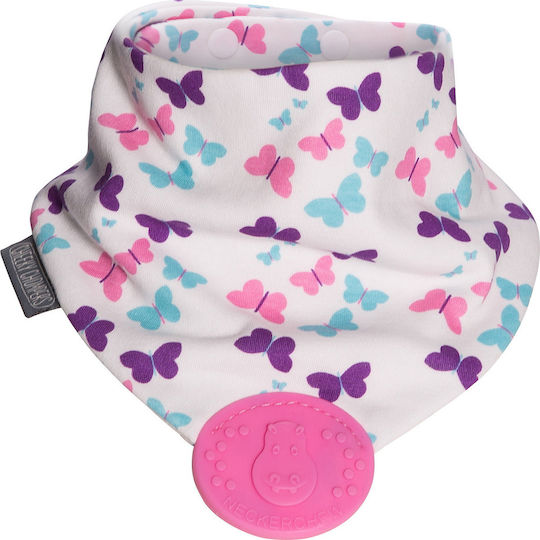 Cheeky Chompers Butterfly World Bandana Stoff mit Taste Rosa für 2 m+