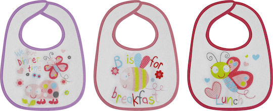 Lorelli Ladybug Bib Fabric with Hoop & Loop Fastener Pink Ladybug 3pcs