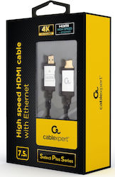 Cablexpert HDMI 1.4 Cable HDMI male - HDMI male 7.5m Μαύρο