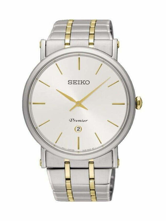 Seiko Premier Ρολόι Μπαταρίας με Μεταλλικό Μπρασελέ