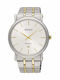 Seiko Premier Ανδρικό Ρολόι 40.7mm Μπαταρίας με Ασημί Μεταλλικό Μπρασελέ