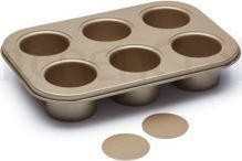 Kitchen Craft Non-stick Aluminum Cupcakes & Muffins 6 Cups Baking Pan Paul Hollywood 27x18x5cm