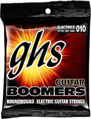 GHS Strings Set Vernickelter Stahl Saiten für E-Gitarre Boomers 6-String Hell 10 - 46" GBL