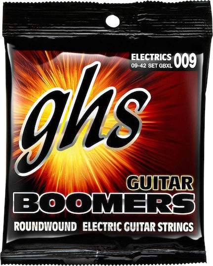 GHS Strings Set of Nickel Plated Steel Strings for Electric Guitar Boomers 6-String Extra Light 9 - 42"