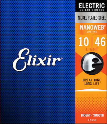 Elixir Πλήρες Σετ Nickel Plated Steel Χορδών για Ηλεκτρική Κιθάρα Nanoweb 10 - 46"