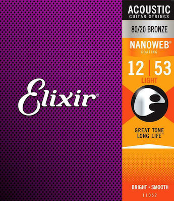 Elixir Complete Set 80/20 Bronze String for Acoustic Guitar Nanoweb