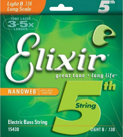 Elixir Nanoweb Corzi Pentru Bas 5 Corzi Oțel 130 Light B