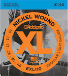 Daddario Πλήρες Σετ Nickel Wound Χορδών για Ηλεκτρική Κιθάρα XL Nickel Regular Light 10 - 46"