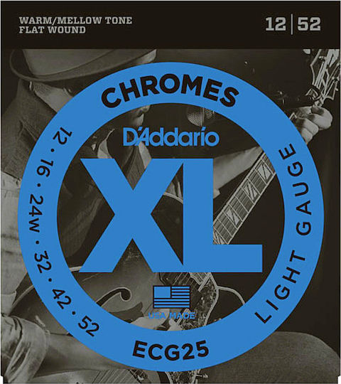 Daddario Set of Chrome Strings for Electric Guitar XL Chromes 12 - 52"