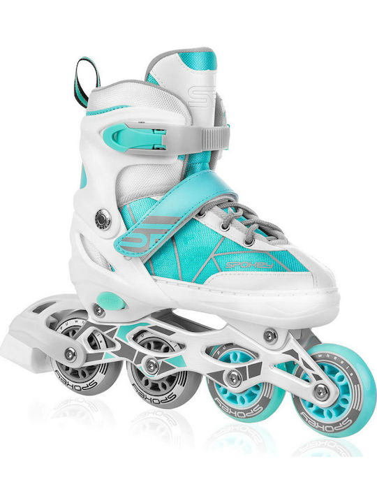 Spokey Keres Kids Adjustable Inline Rollers Turquoise