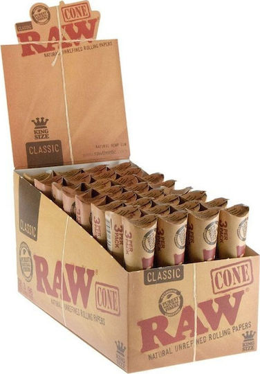 Raw Τσιγαροσωλήνες Classic Cone με Γεύση Classic Εκρού 32 x 32τμχ