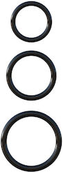 Pipedream Fantasy C-Ringz Silicone 3-Ring Stamina Set Set Cock Rings Cock Silicon Black 3buc