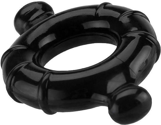 Shots Gummy Cock Ring Medium Пръстен Петел Черен SHT373BLK