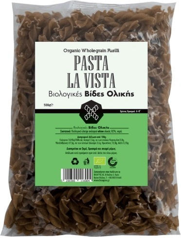 Βιο Αγρός Βίδες Pasta la Vista Ολικής Άλεσης Ολικής Άλεσης Βιολογικές 500gr