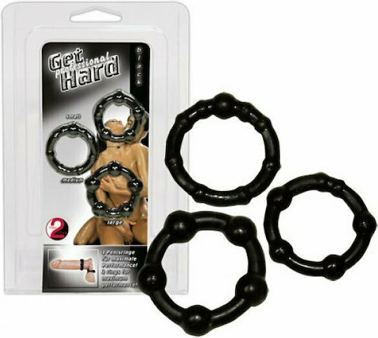 You2Toys Get Hard Cockrings Set Black 3pcs