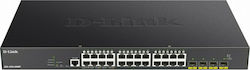 D-Link DGS-1250-28XMP Managed L2 PoE+ Switch with 24 Gigabit (1Gbps) Ethernet Ports and 4 SFP Ports