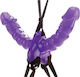 Pipedream Fetish Fantasy Series Double Delight Strap-on Harness με Διπλό Dildo 15cm σε Μωβ Χρώμα
