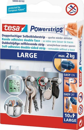 Tesa Κόλλα Αυτοκόλλητο Power Strips 10 Strips Large
