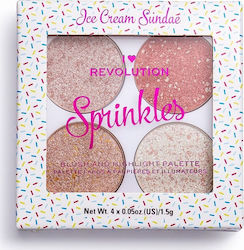 Revolution Beauty Sprinkles Makeup Palette for the Face Ice Cream Sundae