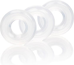 Calexotics Silicone Stacker Rings Set Set Cock Rings Cock Silicon Transparent 3buc