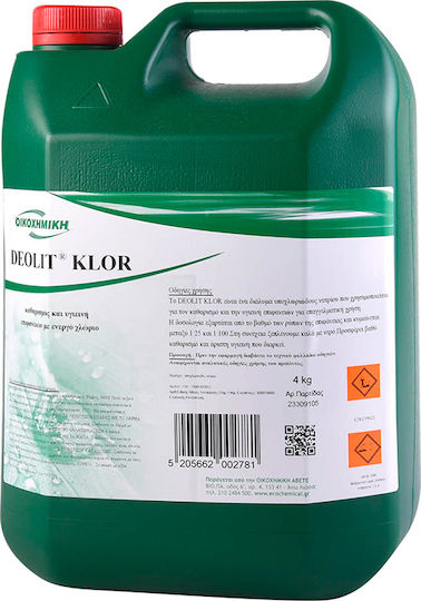 Ikochimiki Deolit Klor Professional Cleaning Liquid Γενικής Χρήσης 4lt