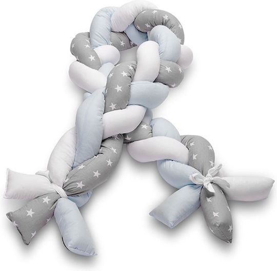 Sensillo Braided Crib Bumper Inside Gray 20x210cm