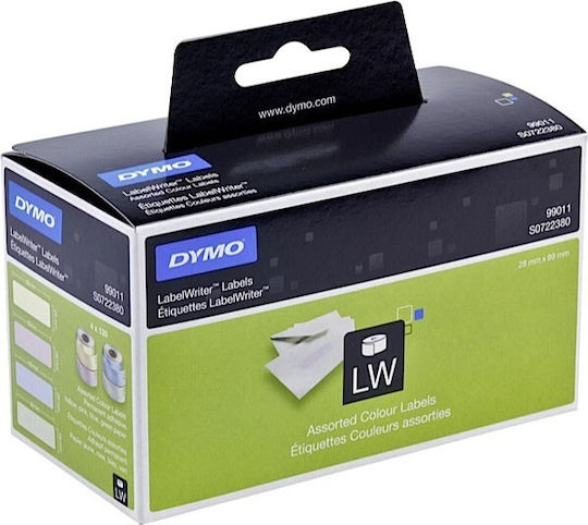 Dymo 99011 130 Autocolante Autoadezive pe Rolă pentru Imprimantă de Etichete 89x28mm 4buc