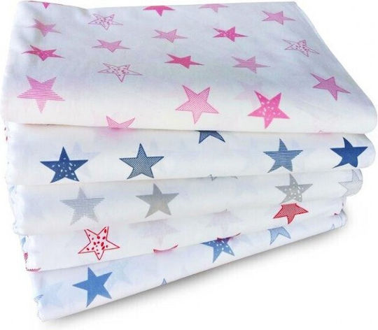 Dimcol Sheet Set Single Cotton Star 26 Red 160x240cm 2pcs