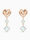 Swarovski Lifelong Heart Earrings Gold Plated with Stones