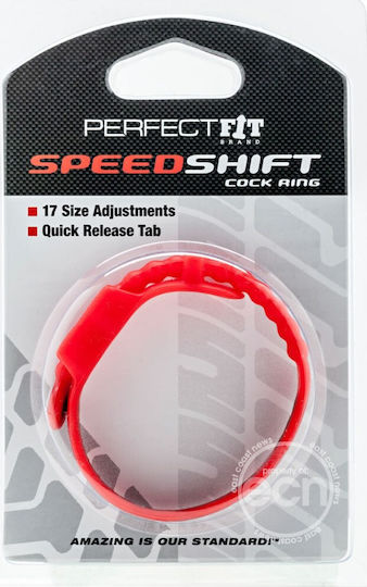 Perfect Fit Brand Speed Shift Cockring Пръстен Петел Силикон Червен