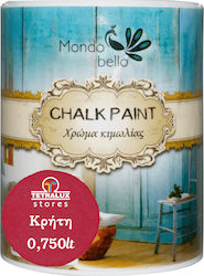Mondobello Chalk Paint Χρώμα Κιμωλίας Κρήτη/Κόκκινο 750ml
