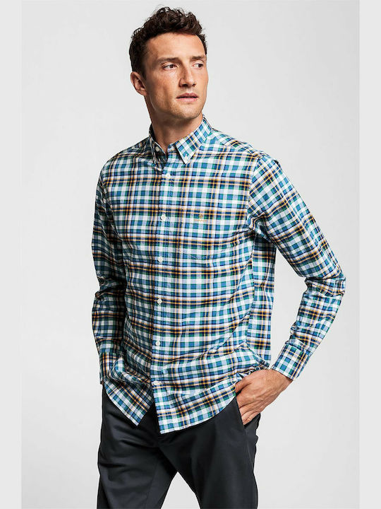 Gant Long-sleeved Cotton Shirt Checked Multicolour