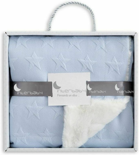 Interbaby Одеяло Детски пелени за пелени Universo Флийс Син 80x110см.