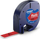 Dymo 91203 Etikettendrucker-Bänder 4m x 12mm in Rote Farbe Kompatible Reihe mit Dymo LetraTag/LT