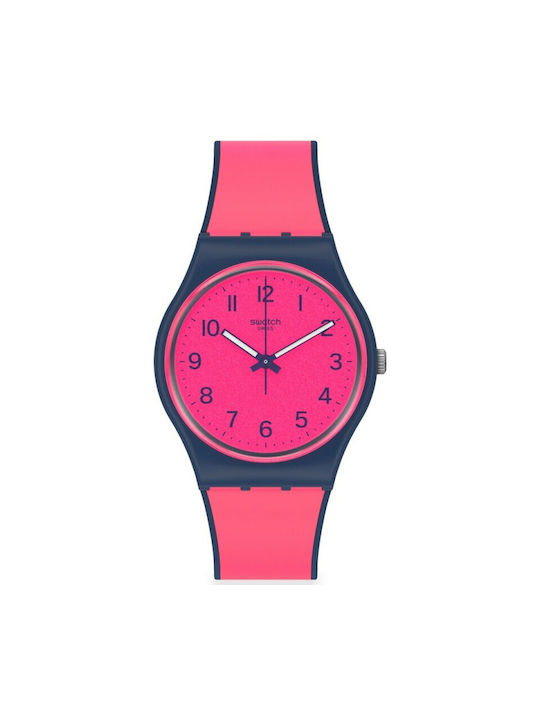 Swatch Pink Gum Ρολόι με Ροζ Καουτσούκ Λουράκι