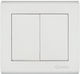Makel Manolya Recessed Wall Switch Double with Frame Aller Retour White