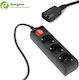 Energenie 3-Outlet Power Strip 0.6m Black