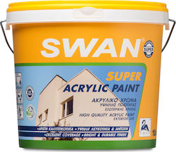 Swan Super Acrylic Plastic Acrilyc Paint for Exterior Use Λευκό 3lt