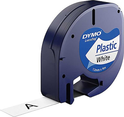 Dymo 91201 Etikettenband 4m x 12mm in Weiß Farbe 1Stück