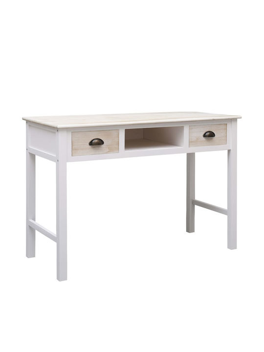 Solid Wood Console Table Λευκή L110xW45xH76cm