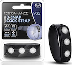 Blush Performance VS5 Silicone 3-Snap Cock Strap Black