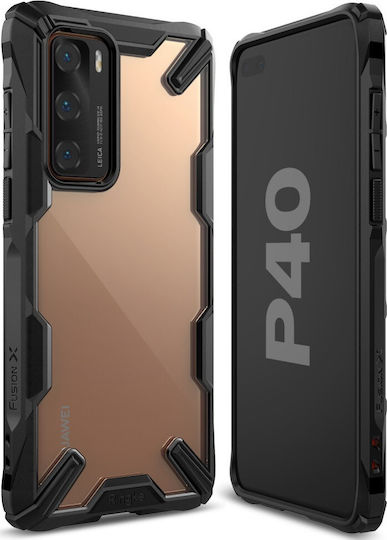 Ringke Fusion-X Back Cover Πλαστικό 2mm με Λουράκι Μαύρο (Huawei P40)